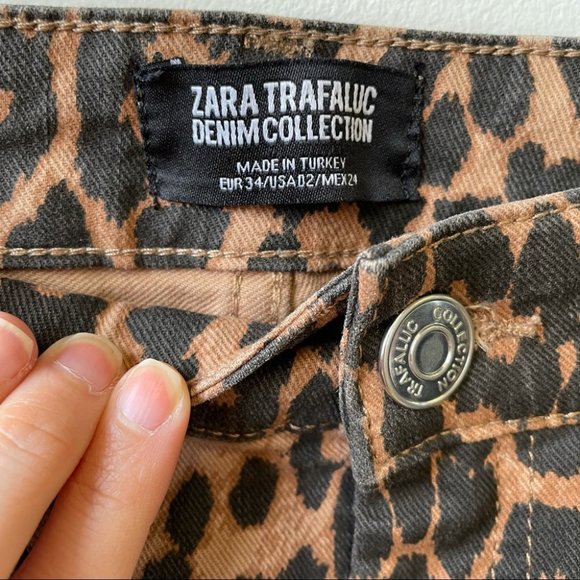 ZARA Leopard Print High Rise Skinny Jeans - Picture 10 of 11